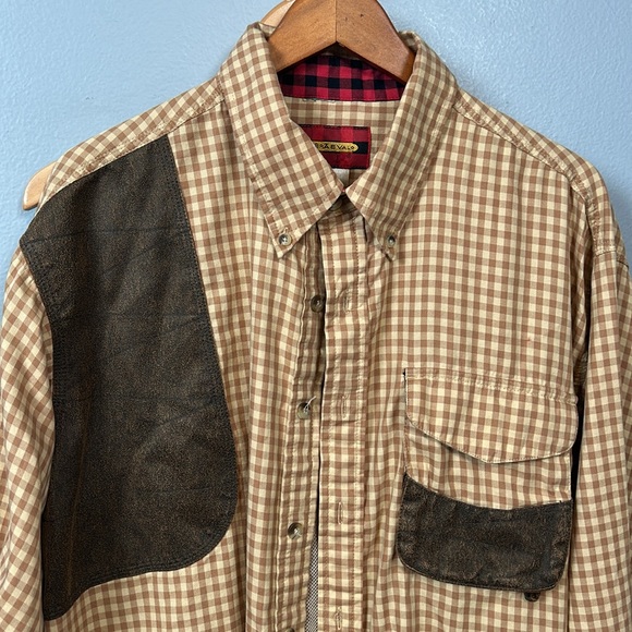 Braeval Shirt Mens Extra Large Tiera Gun Check Cotton Long Sleeve Patch L - Picture 2 of 14